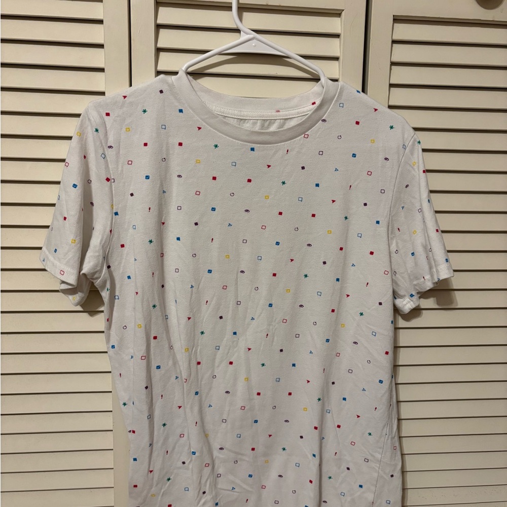 White T-Shirt with SnapChat Print